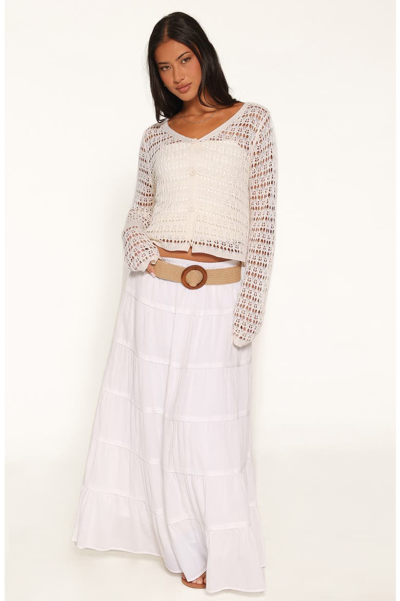 Lorelle Pointelle Cardigan, Alternate, color, BUTTER