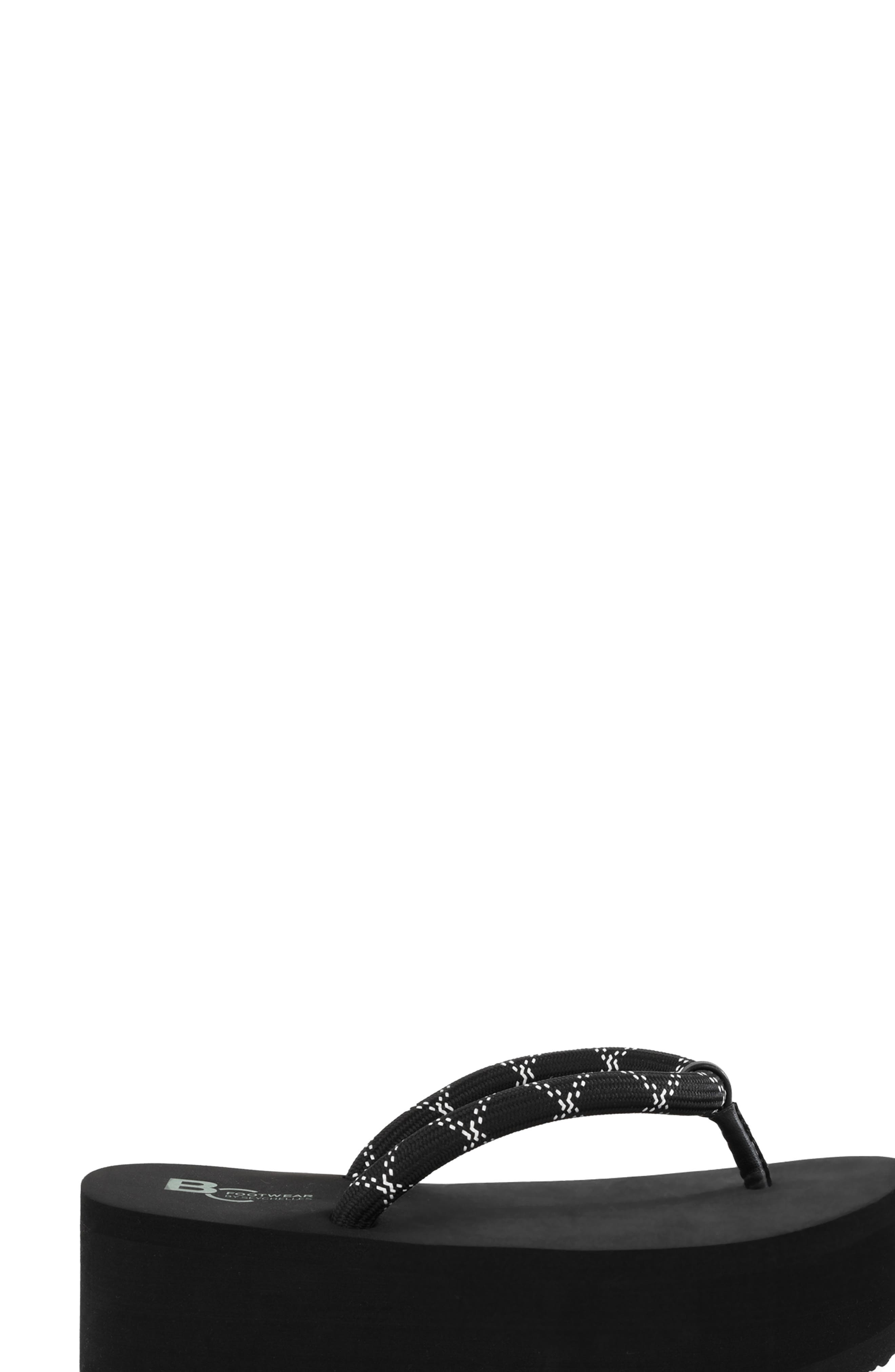 BC Footwear A Pretty Penny Platform Sandal, Alternate, color, Black/ White Rope