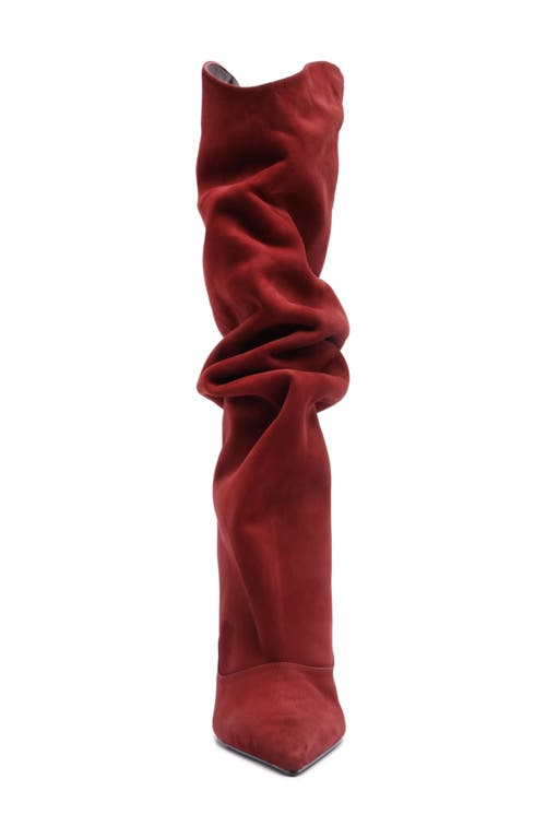 Schutz Maryana Up Slouch Pointed Toe Boot In Red