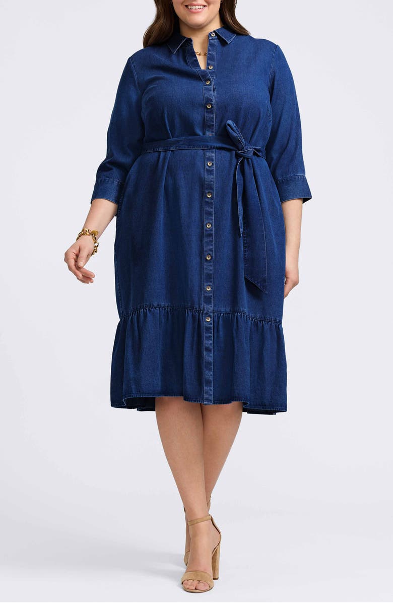 Foxcroft Ivy Denim Shirtdress, Main, color, 