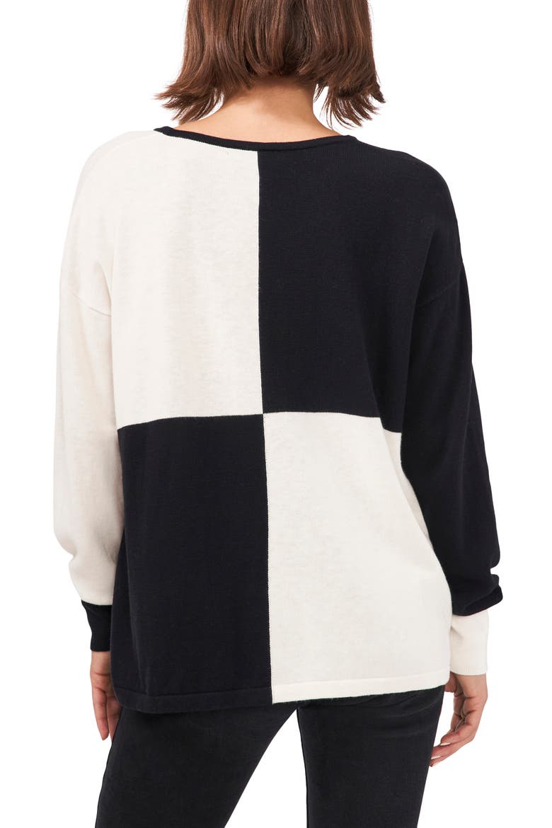 Colorblock Sweater, Alternate, color, RICH BLACK