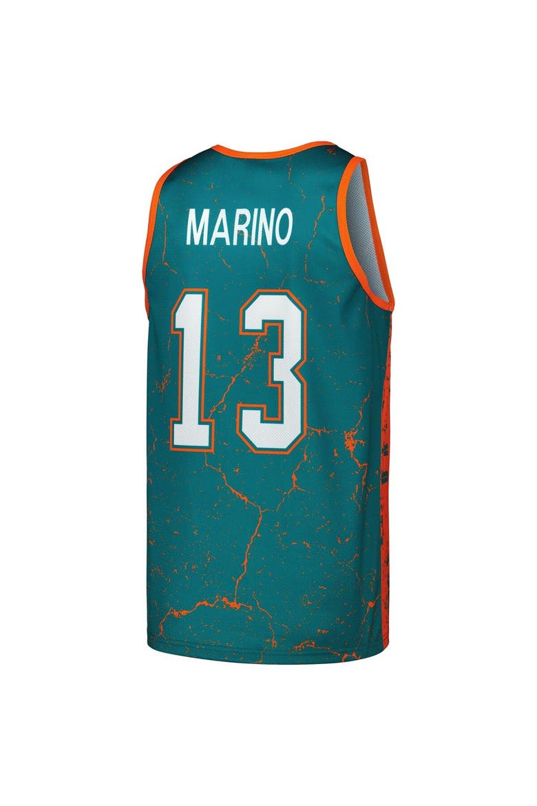 Men's Mitchell & Ness Dan Marino Aqua Miami Dolphins 1990 Player Burst Tank Top, Alternate, color, Aqua