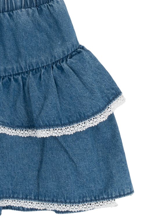 Tween Diva Kids' Western Sweatshirt & Ruffle Skirt Set In White