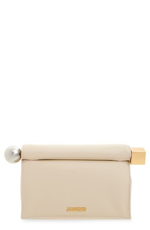 La Pochette Rond Carré Leather Clutch