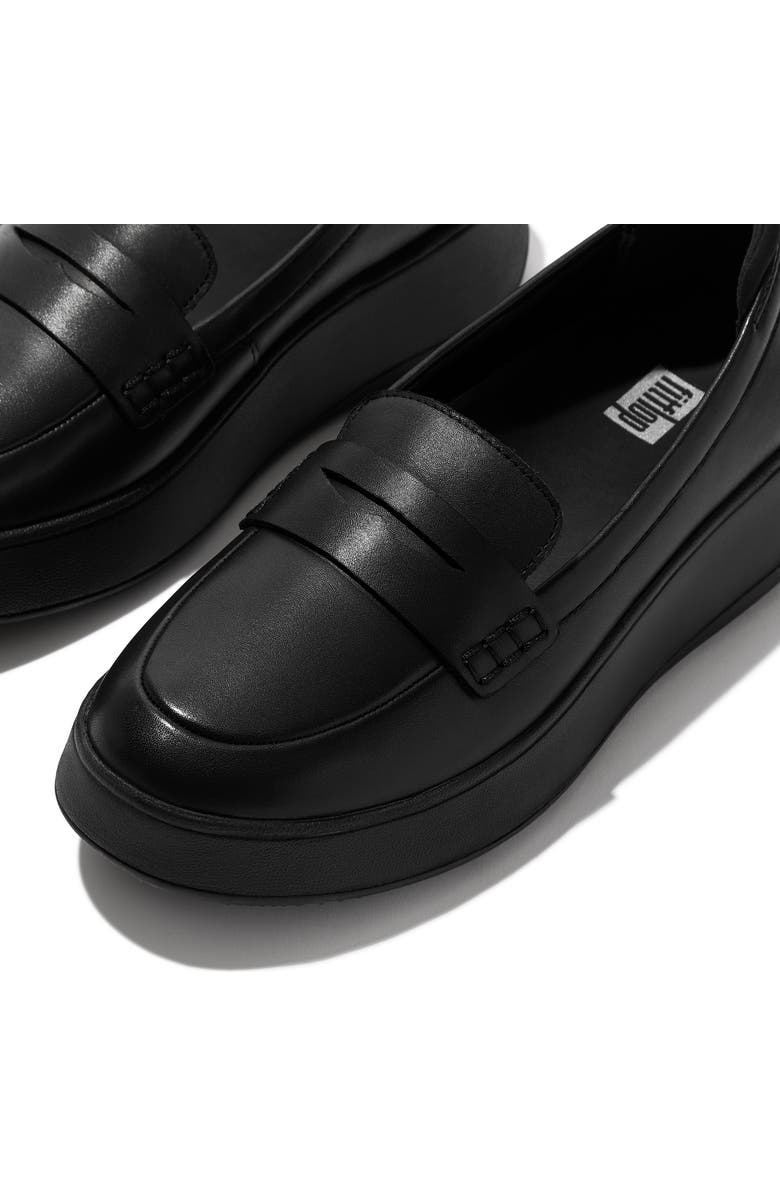 FitFlop F-Mode Leather Flatform Penny Loafer, Alternate, color,