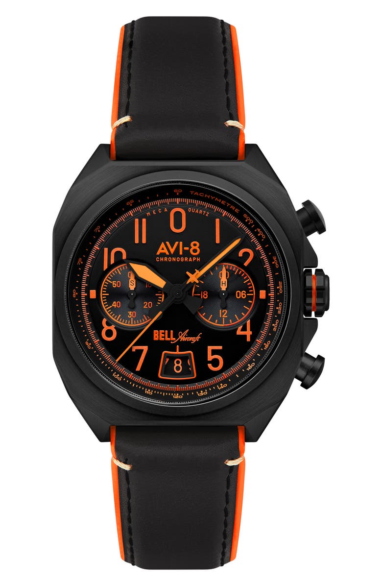 AVI-8 Bell X-1 Machbuster Chronograph Watch, 41mm, Main, color, Black