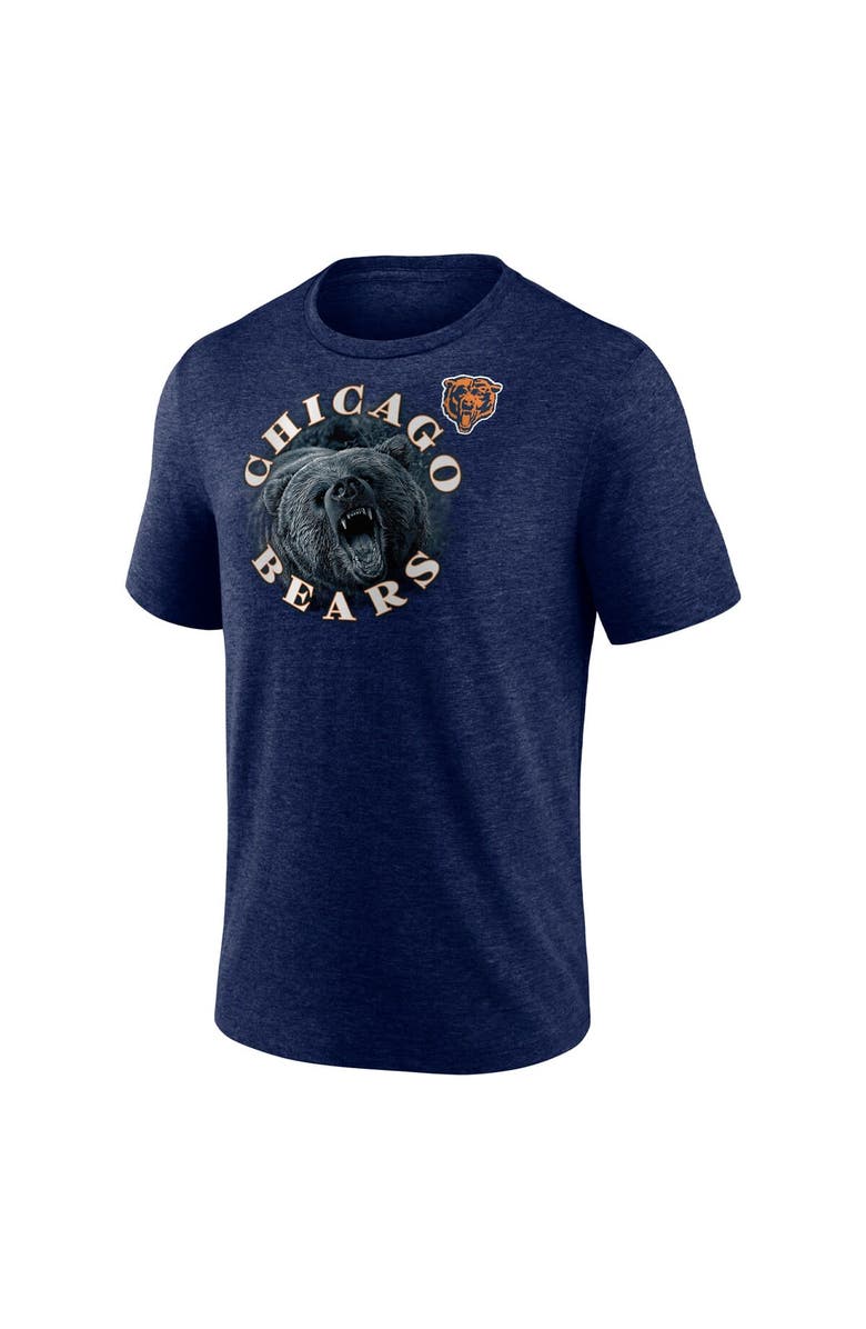 FANATICS Men's Fanatics Branded Heather Navy Chicago Bears Sporting Chance Tri-Blend T-Shirt, Alternate, color, 