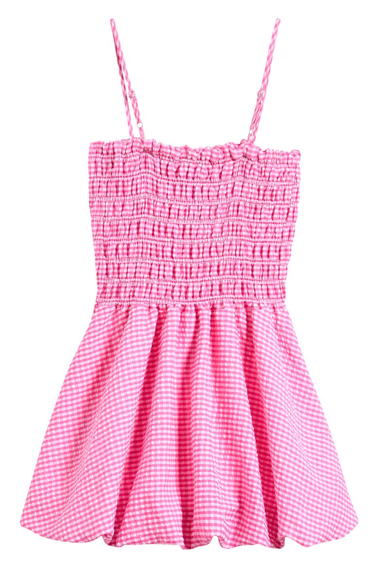 Kids' Gingham Smocked Sundress, Alternate, color, FUCHSIA