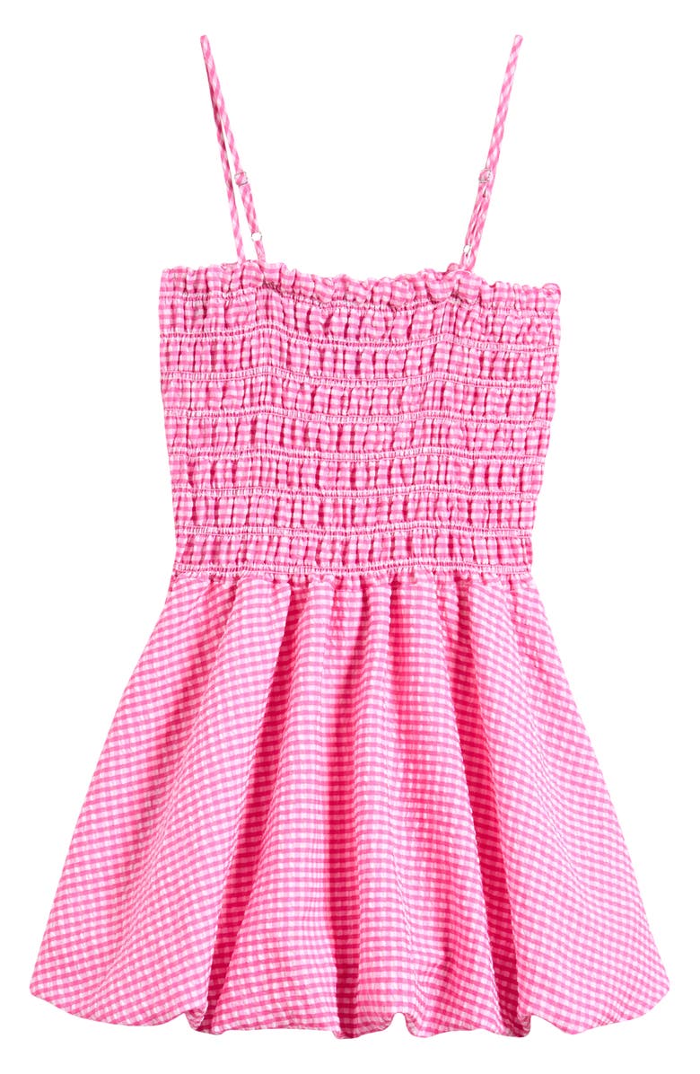 Good Luck Girl Kids' Gingham Smocked Sundress, Alternate, color, Fuchsia