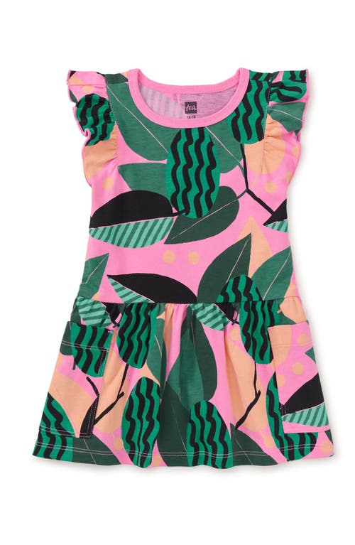Tea Collection Flutter Sleeve Pocket Dress 2.0 In Bossa Nova Foliage