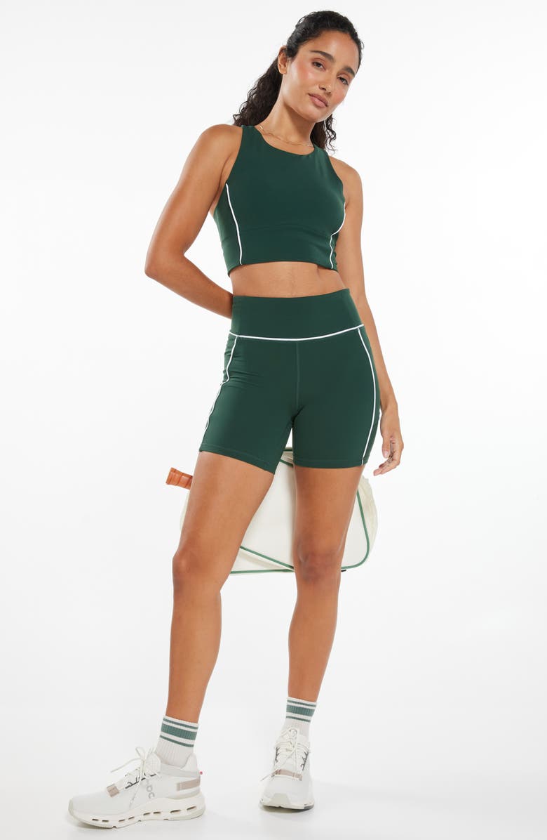 Recess Pickleball x Zella On Point Bike Shorts with Pockets, Alternate, color, Green Park