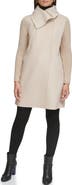 Kenneth Cole New York Rib Sleeve Mixed Media Coat