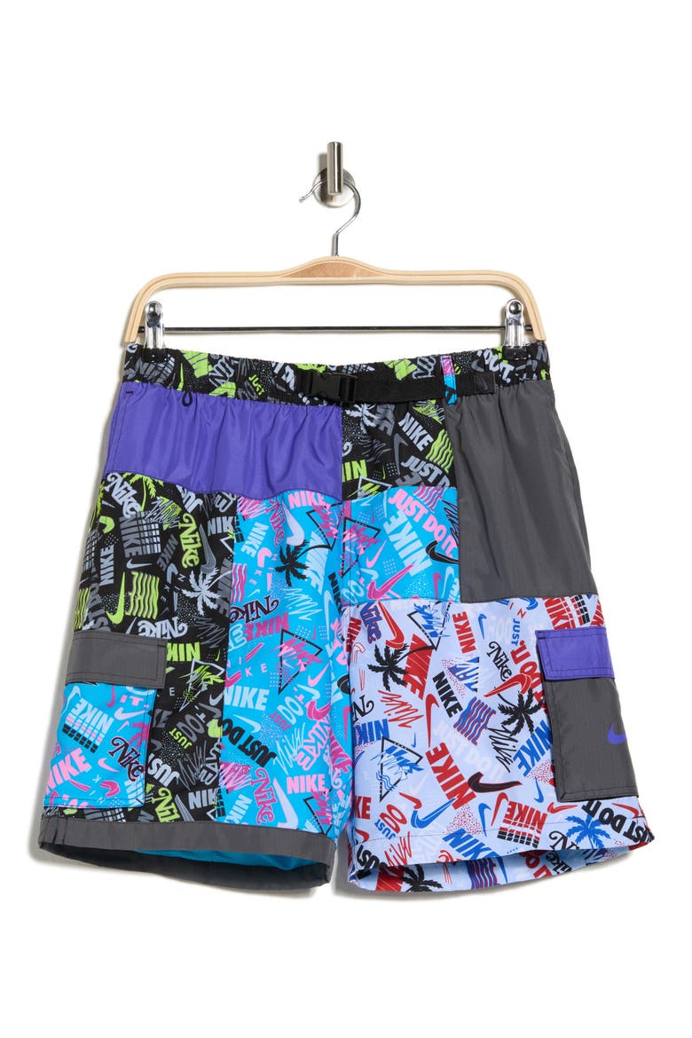 7-Inch Volley Swim Trunks, Alternate, color, BLACK/ TURQUOISE