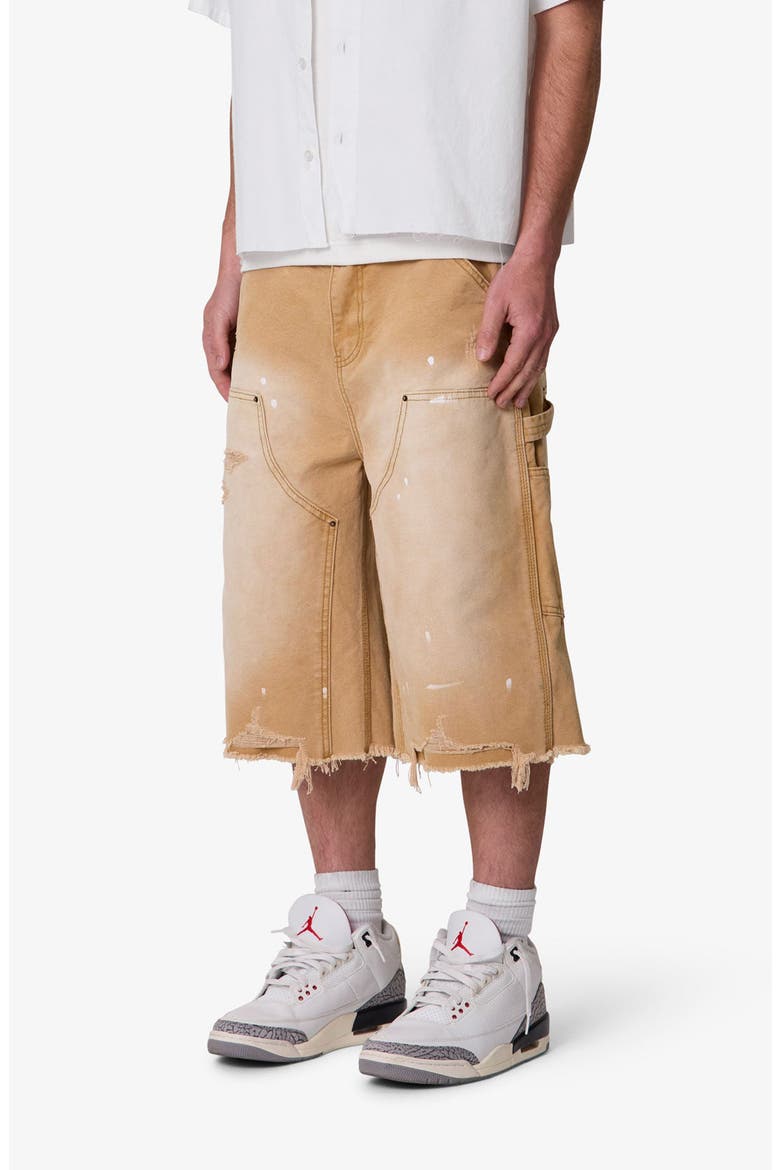 Ultra Baggy Denim Shorts, Alternate, color, TAN