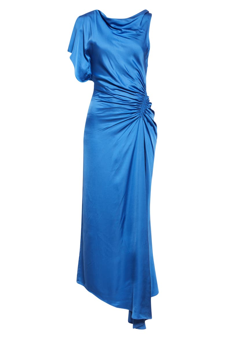 sam edelman pleated asymmetric hem satin dress Pia Side Ruched Asymmetric Hem Satin Dress (Women)