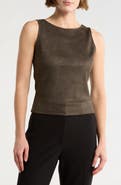 Renee C Faux Suede Sleeveless Top