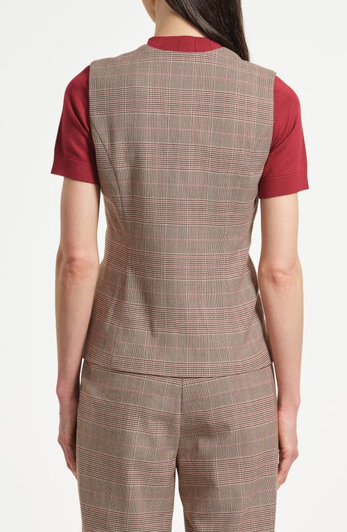 Isaac Mizrahi New York Plaid Vest In Brown