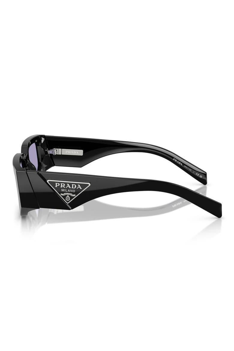 56mm Rectangular Sunglasses, Alternate, color, BLACK / VIOLET