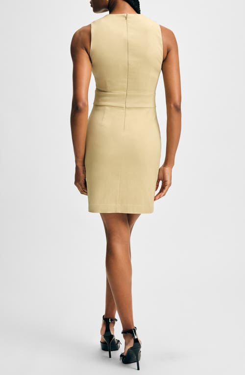 Isaac Mizrahi New York Button Detail Scallop Sheath Dress In Khaki