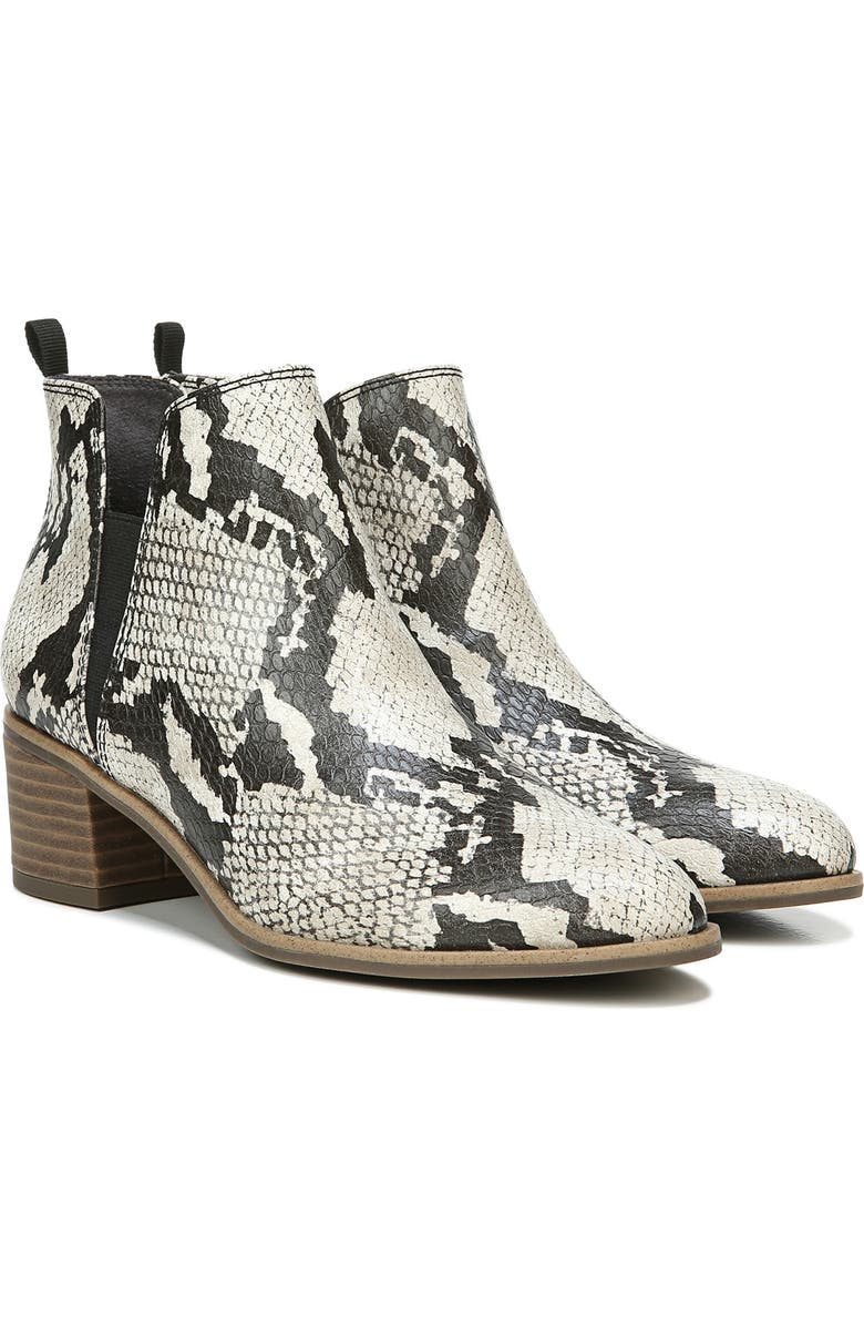 Dr. Scholl's Teammate Pointed Toe Snakeskin Embossed Ankle Bootie, Alternate, color,