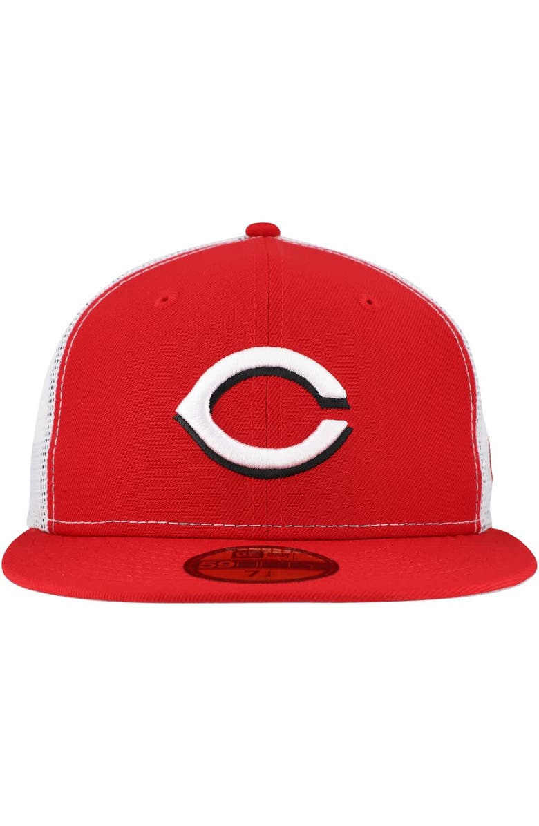New Era Men's New Era Red Cincinnati Reds Team Color 59FIFTY Trucker Fitted Hat, Alternate, color, Red