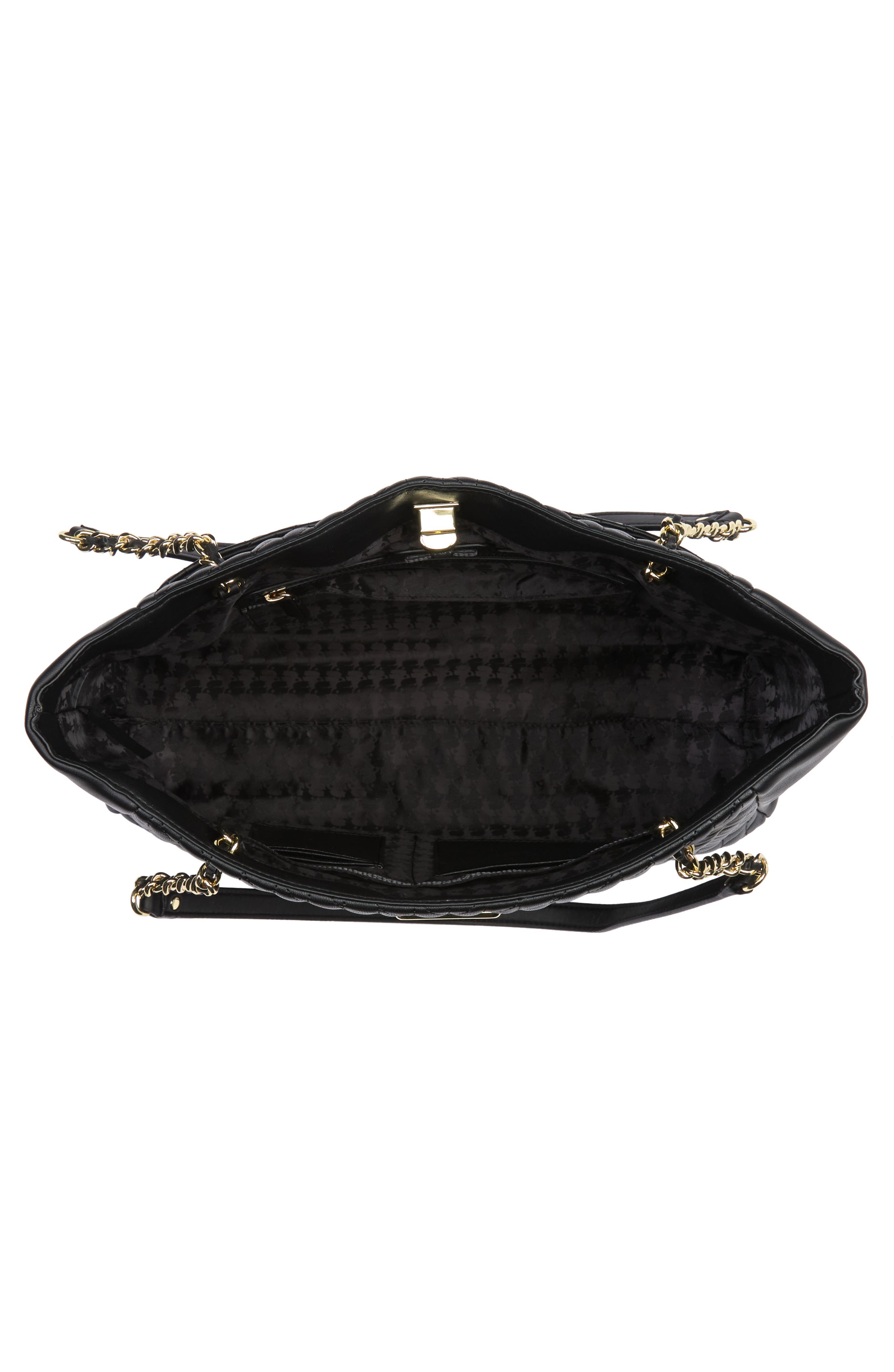 KARL LAGERFELD PARIS Agyness Quilted Leather Tote Bag, Alternate, color, 