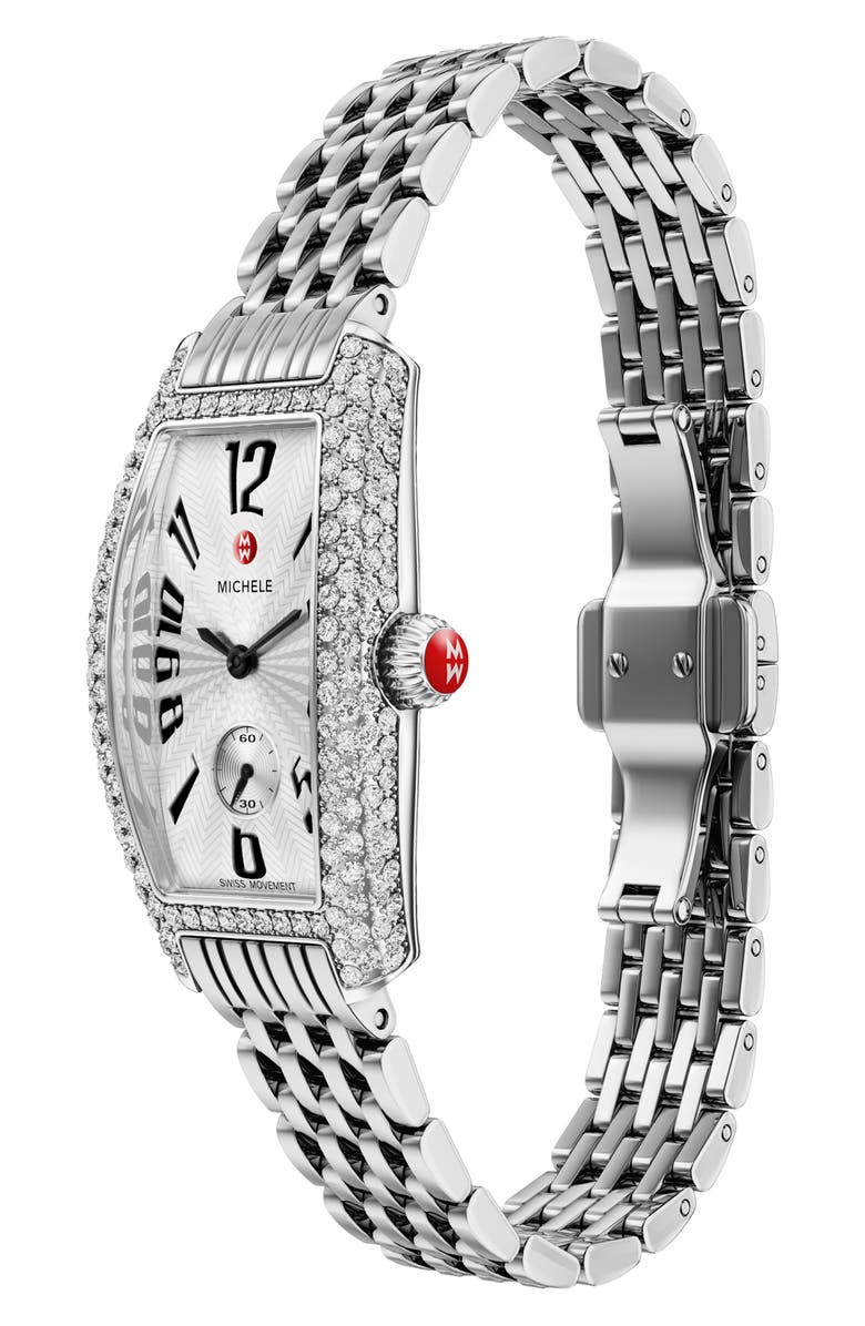 MICHELE Special Edition Diamond Coquette Stainless Steel Watch, Alternate, color, Silver