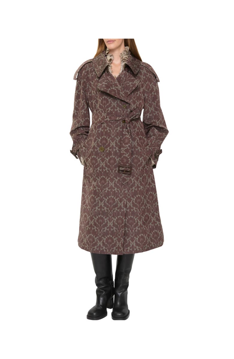 Burberry Long Baroque Viscose Blend Fitzrovia Trench Coat, Alternate, color, Duchess Red