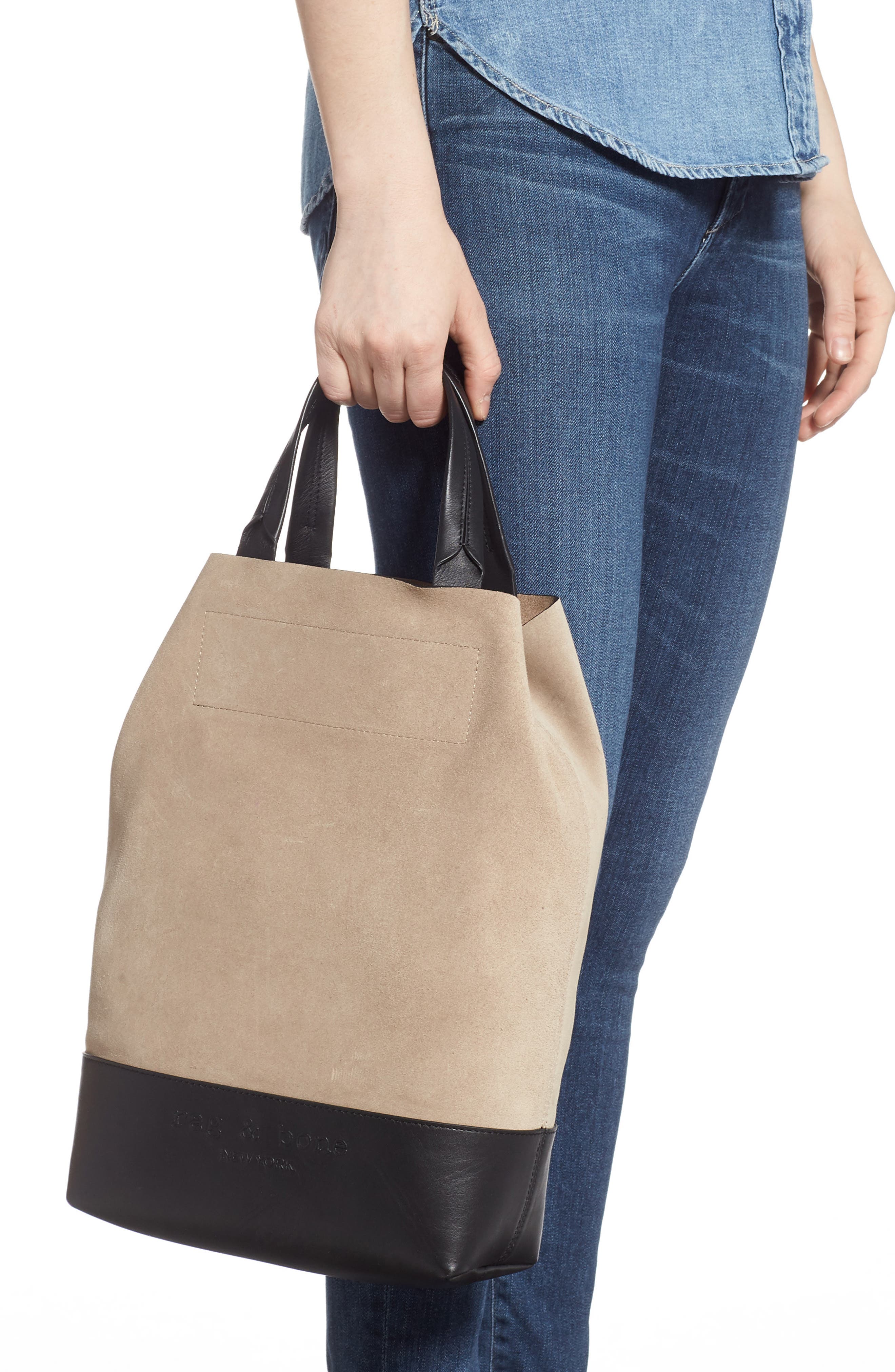 rag & bone Walker Convertible Suede & Leather Tote, Alternate, color, 