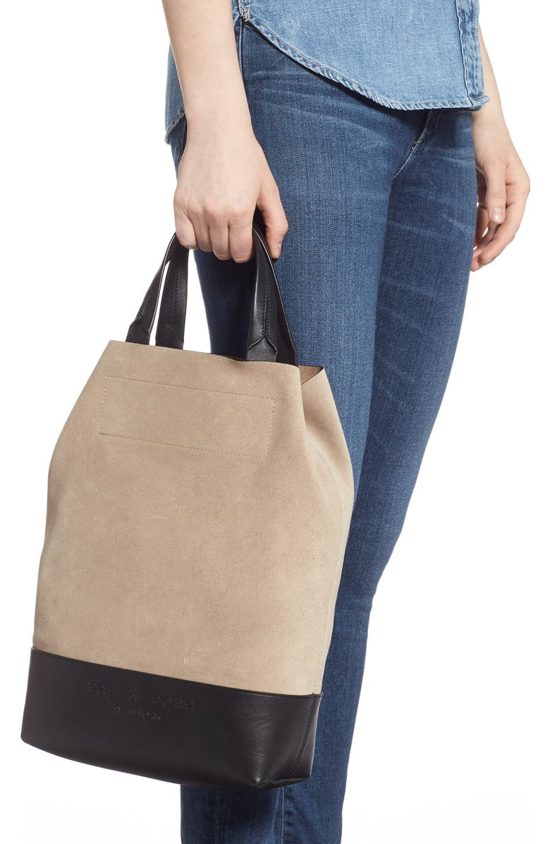 rag & bone Walker Convertible Suede & Leather Tote, Alternate, color,