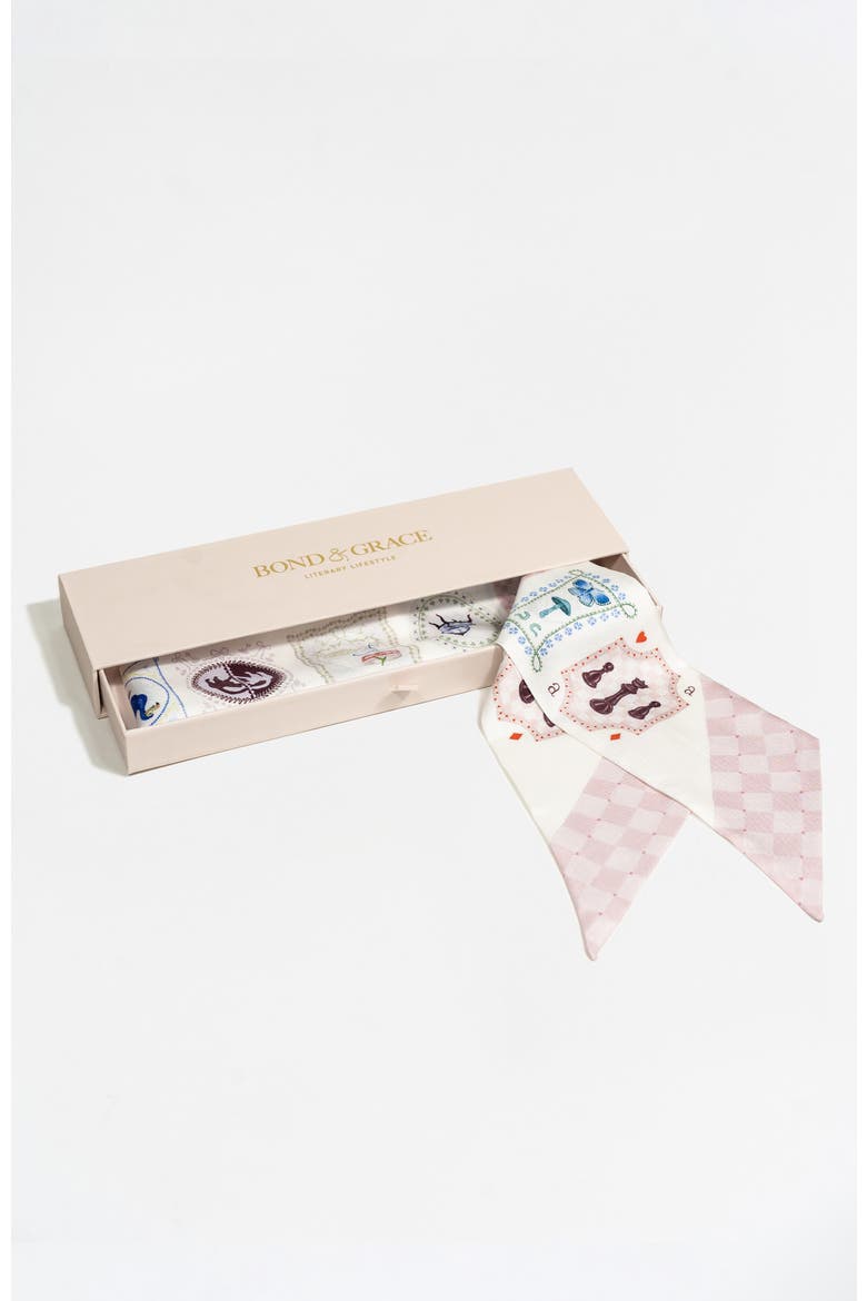Wonderful Curiosities Silk Twilly Scarf, Alternate, color, Pink
