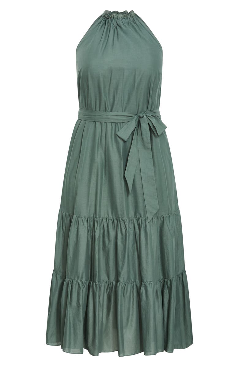 City Chic Kiana High Neck Maxi Dress, Alternate, color, Light Khaki