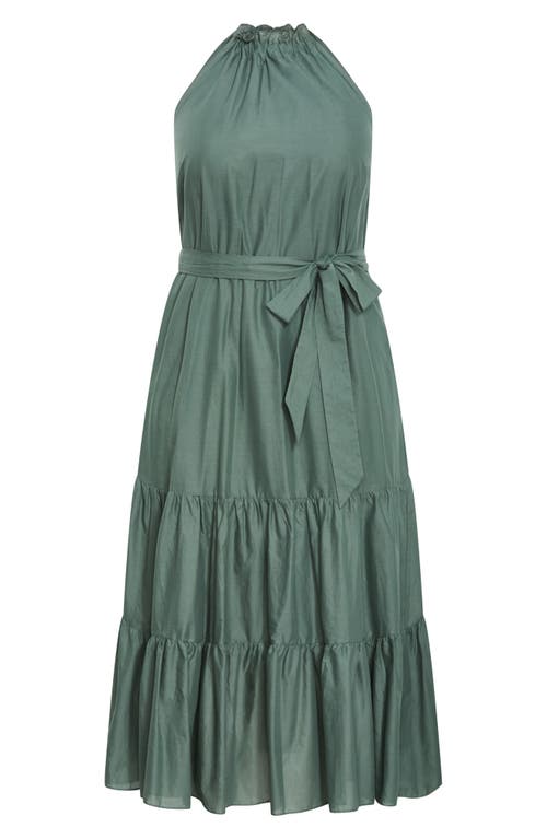 City Chic Kiana High Neck Maxi Dress In Brown