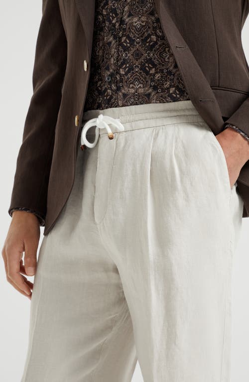 Brunello Cucinelli Leisure Fit Trousers With Drawstring In Yuta