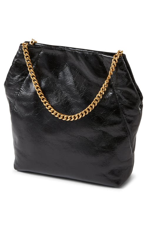 Veronica Beard Small Slouch Metallic Convertible Leather Shoulder Bag In Black