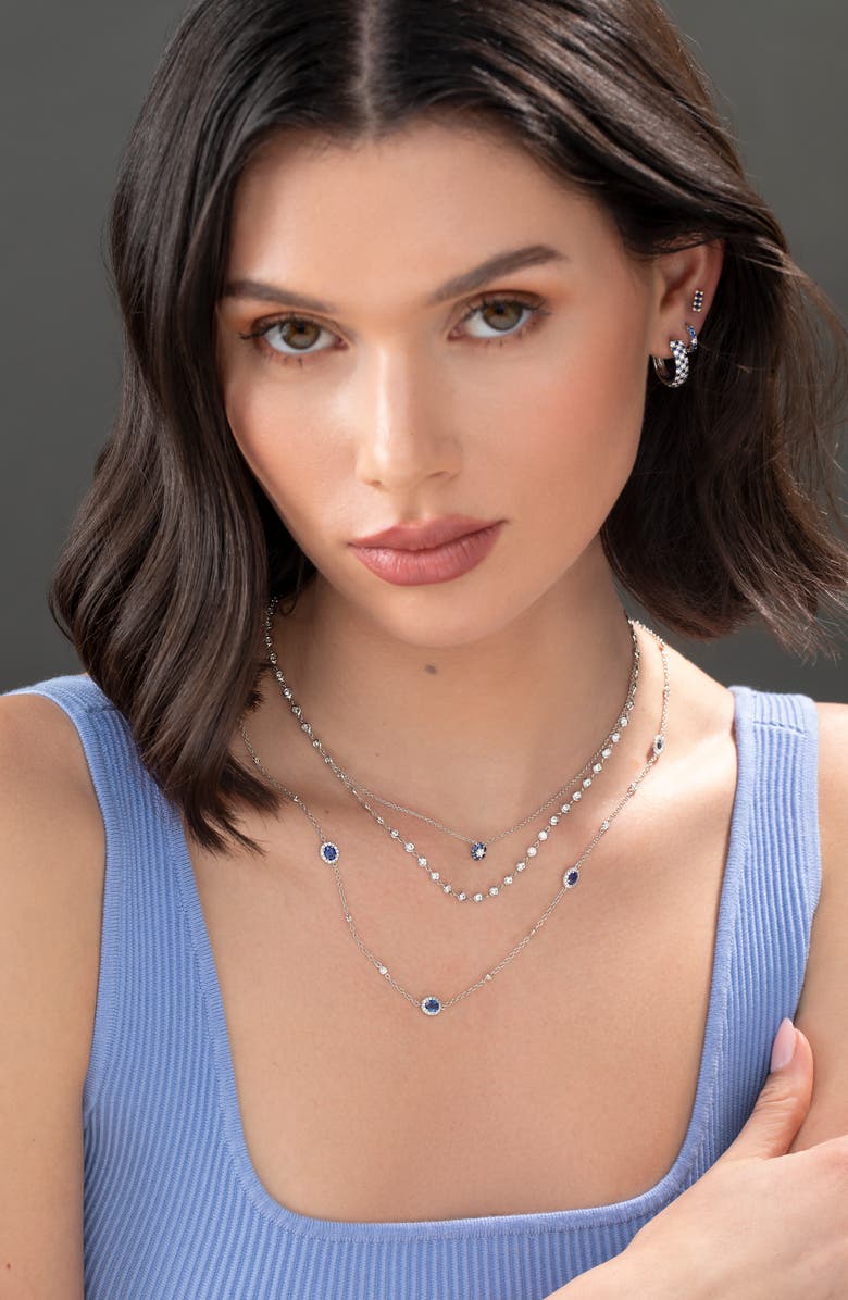 Bony Levy El Mar Gemstone & Diamond Flower Pendant Necklace, Alternate, color, 18K Wg Sapphire/ Diamond