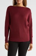 T Tahari Boat Neck Dolman Sleeve Sweater
