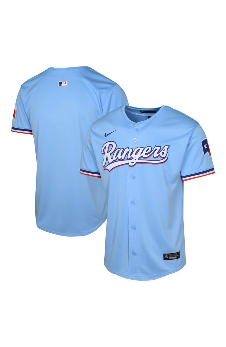 Nike Youth Nike Light Blue Texas Rangers Alternate Limited Jersey, Main, color, 
