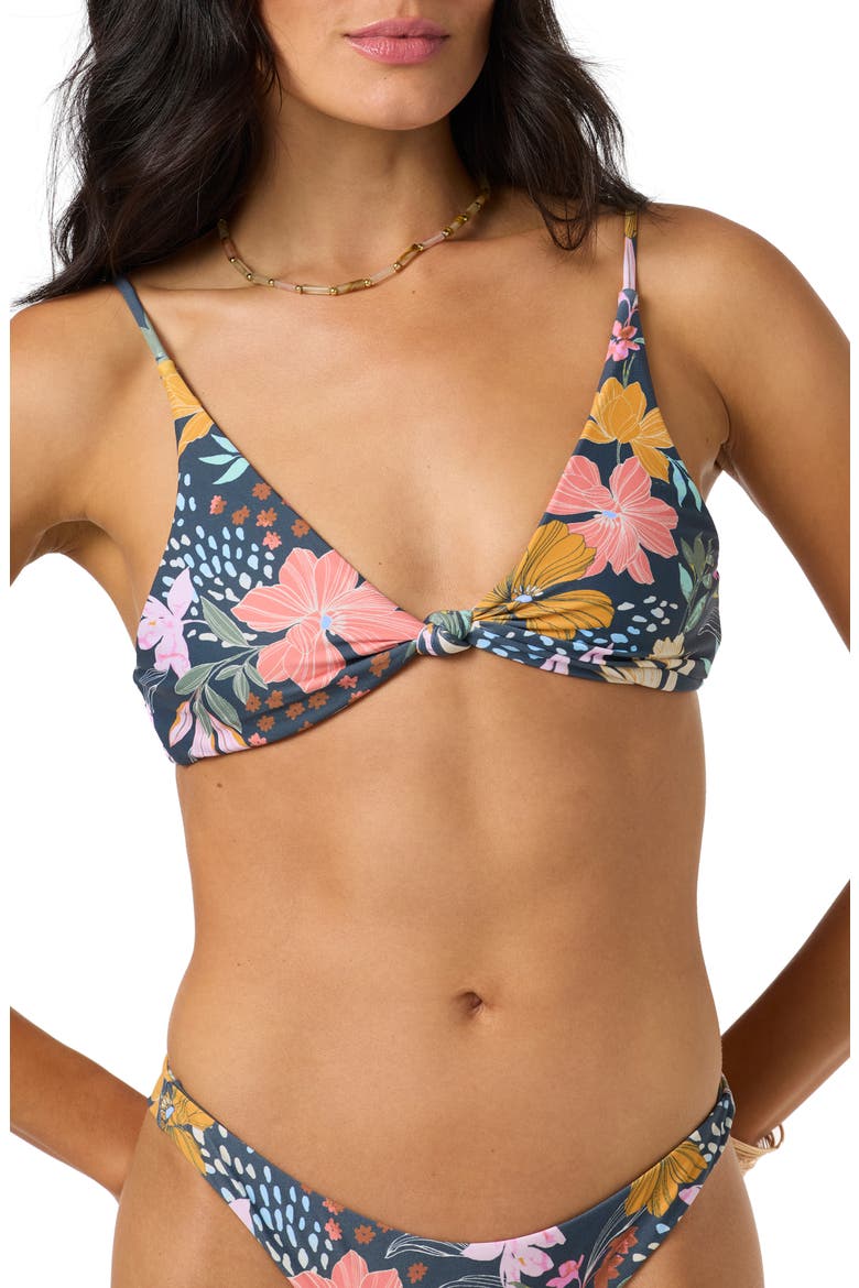 Mila Floral Pismo Bikini Top, Main, color, SLATE