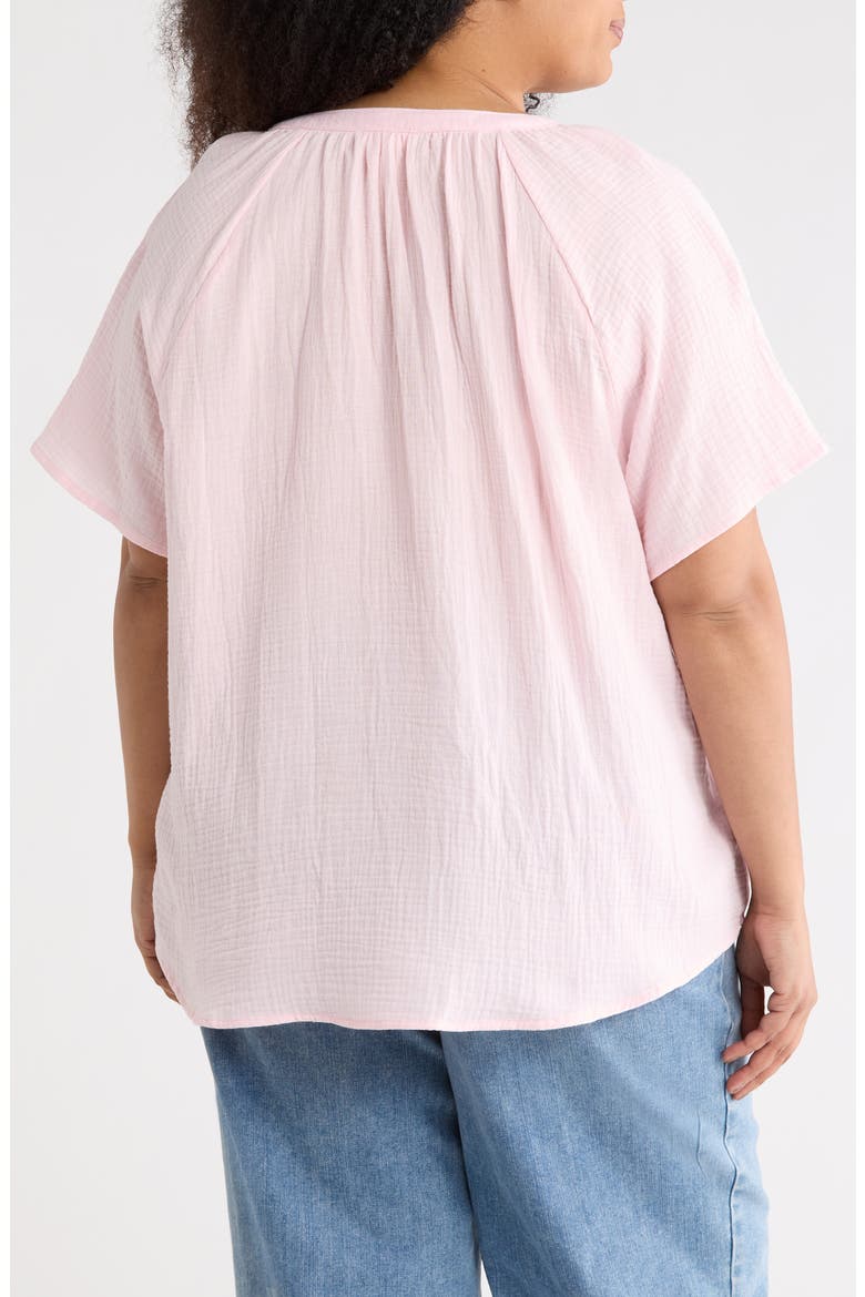 Artina Short Sleeve Blouse, Alternate, color, PALE PINK