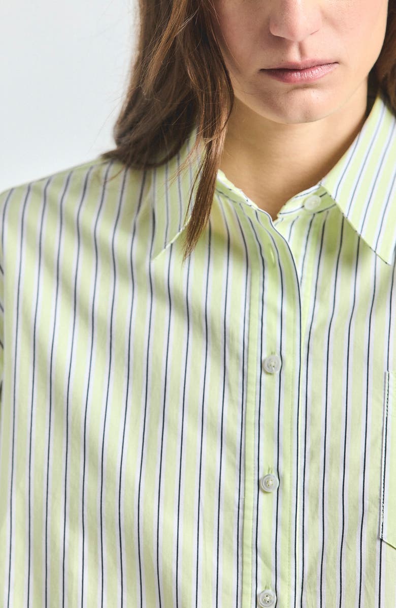 Derek Lam 10 Crosby Evelina Stripe Woven Shirt, Alternate, color, Shadow Lime / White