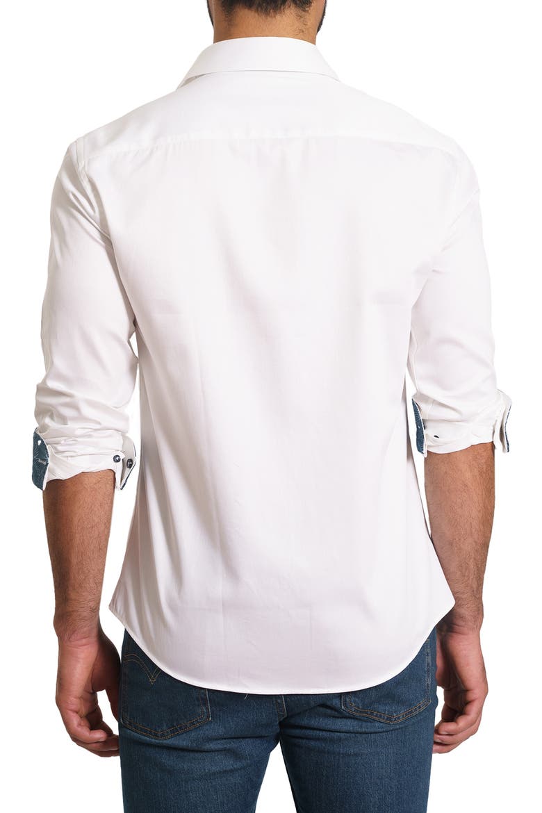 Trim Fit Solid Button-Up Shirt, Alternate, color, WHITE