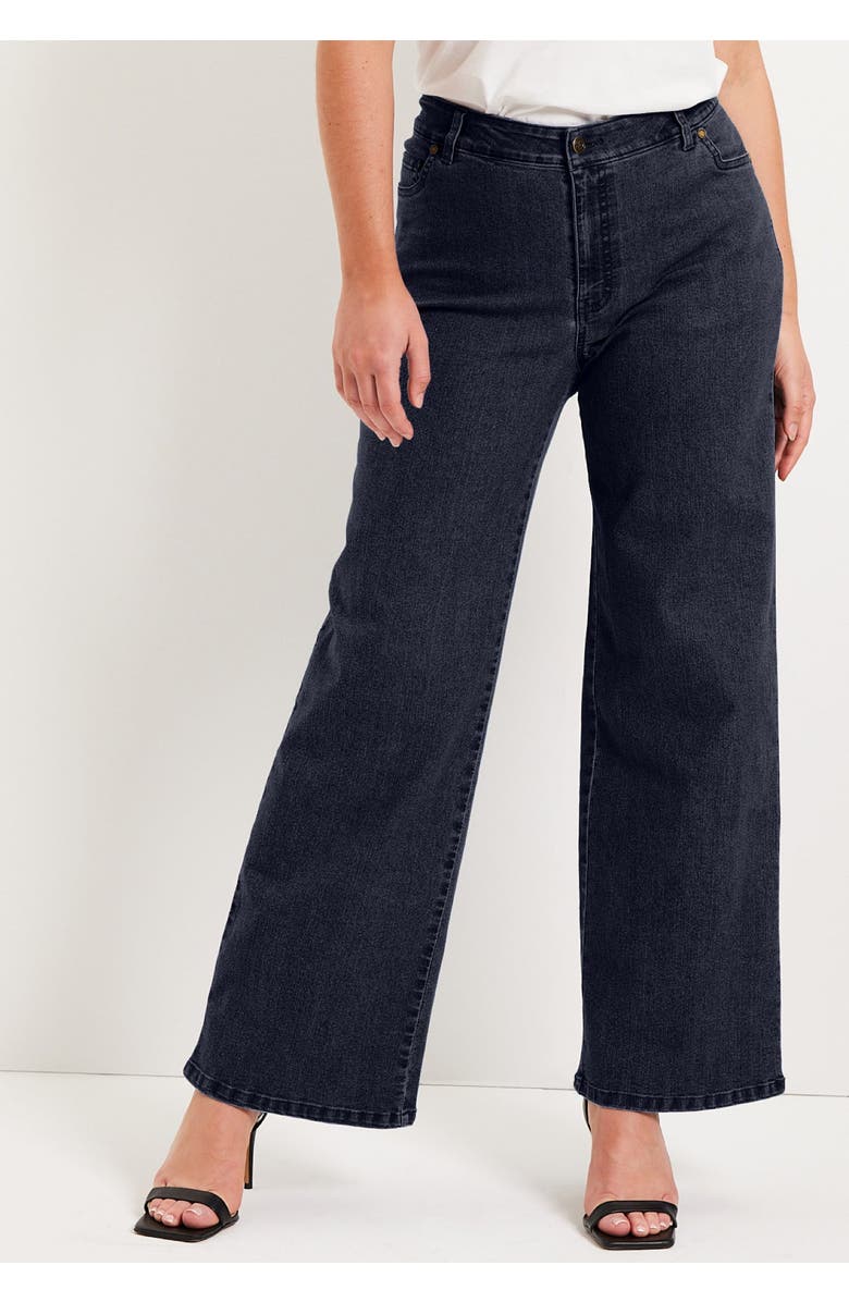 June + Vie June Fit Wide-Leg Jeans, Alternate, color, Black