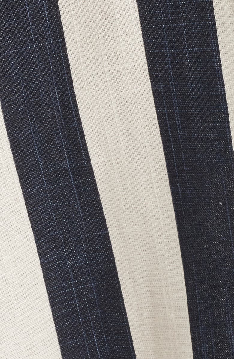 ZOE AND CLAIRE Stripe Belted Midi Shirtdress, Alternate, color, Navy