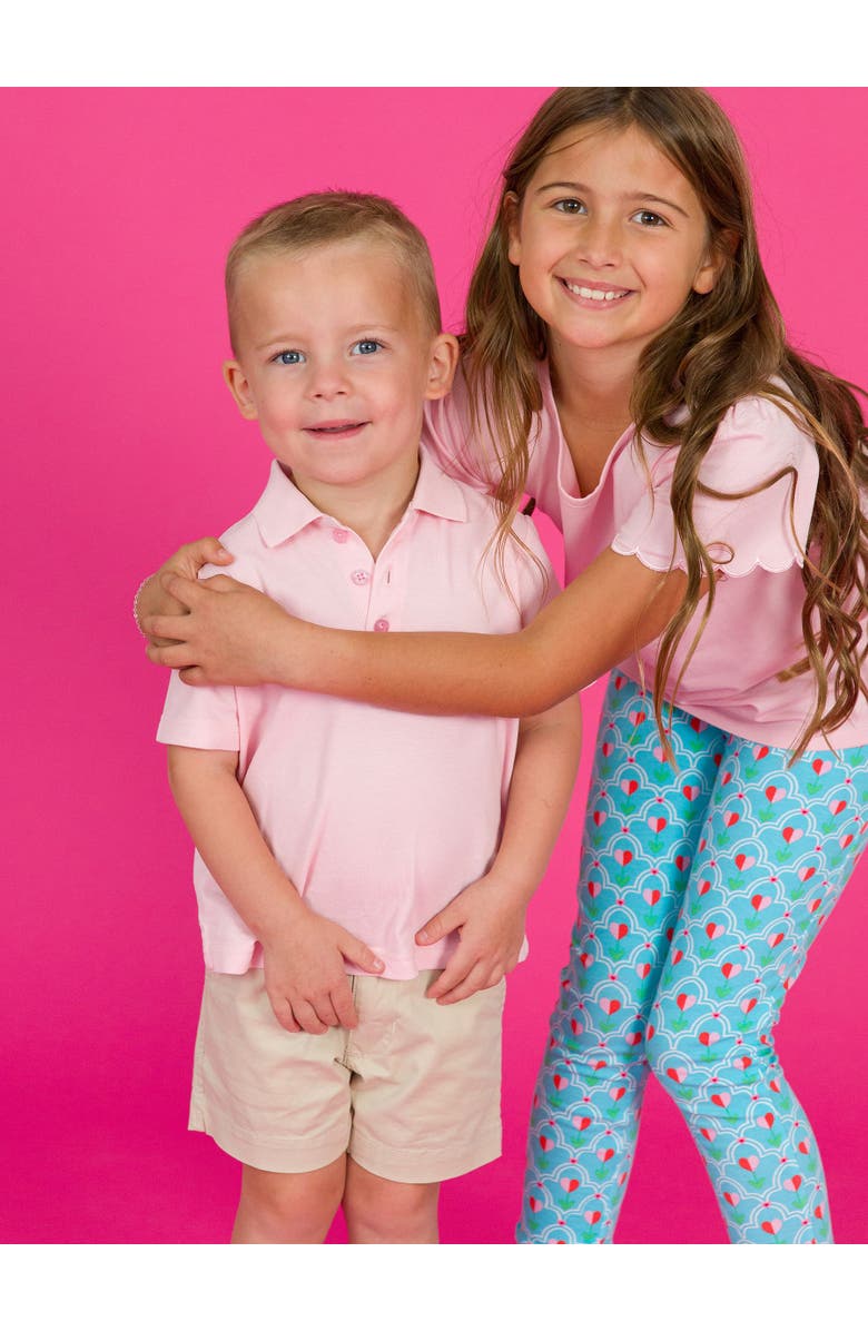 RuffleButts Boys Pique Short Sleeve Polo Shirt, Alternate, color, Pink