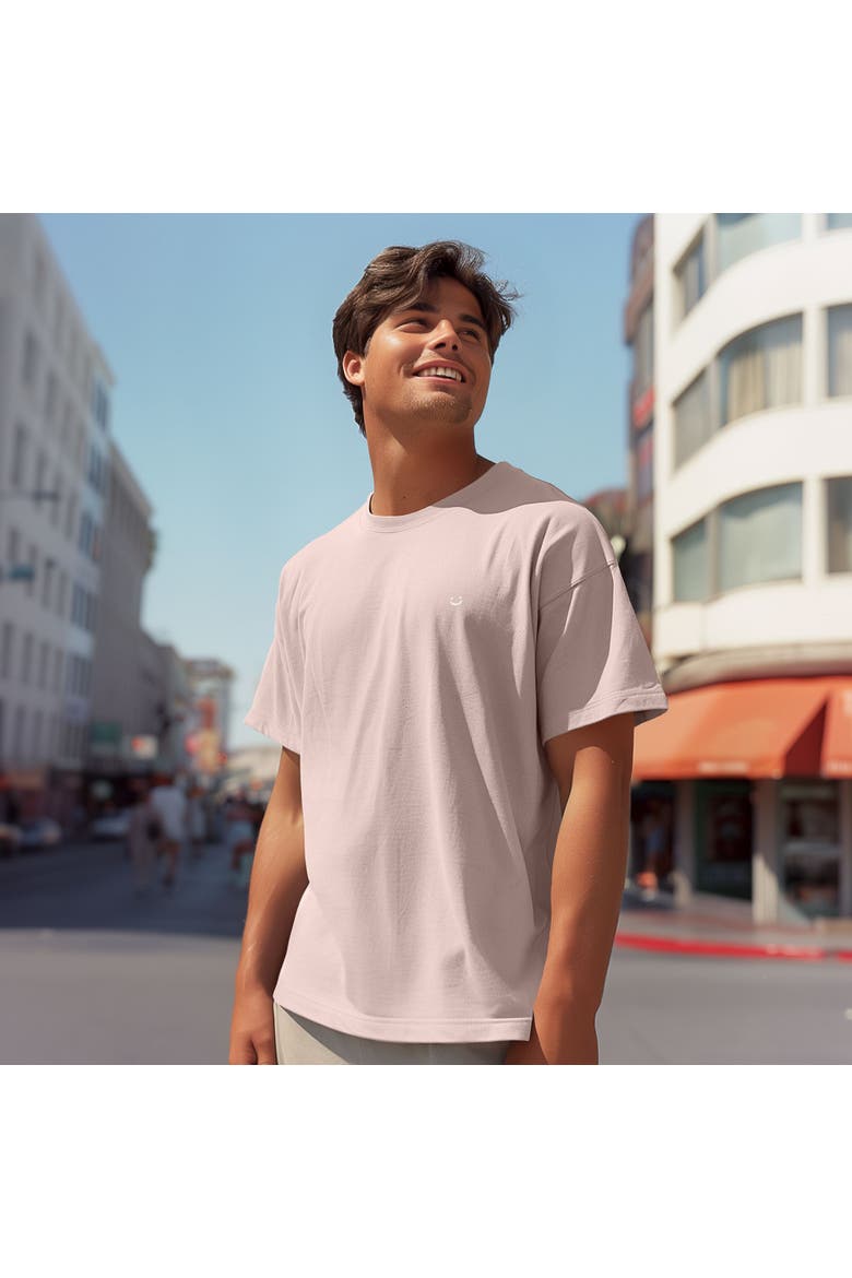 Mens Lil Smile Heavyweight Pigment Dye Tee, Alternate, color, Pink