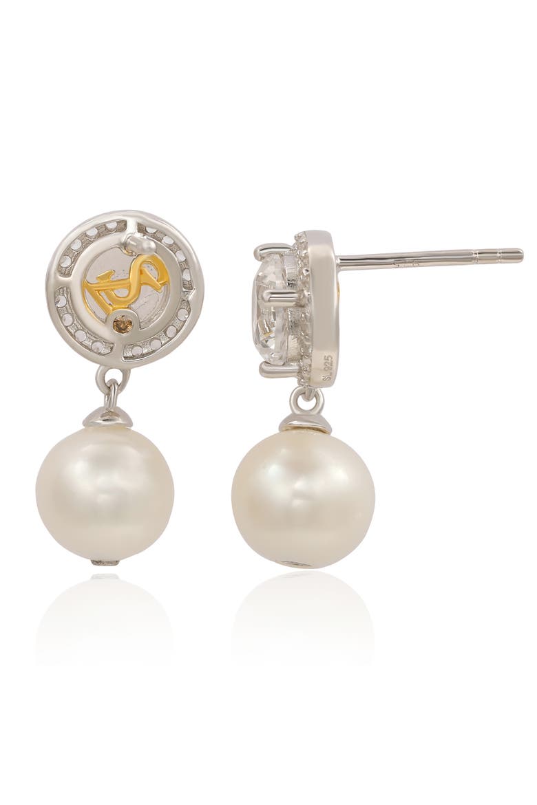 Sterling Silver Freshwater Pearl Drop Earrings, Alternate, color, WHITE