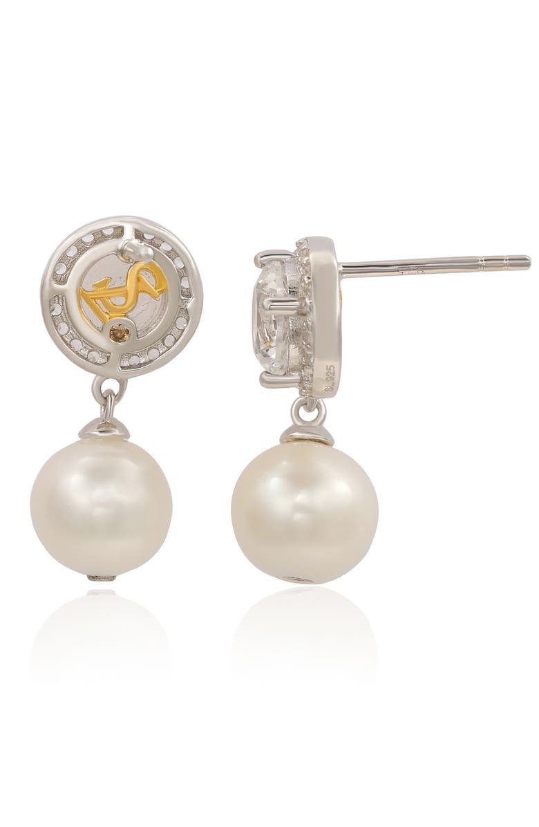 SUZY LEVIAN Sterling Silver Freshwater Pearl Drop Earrings, Alternate, color, White
