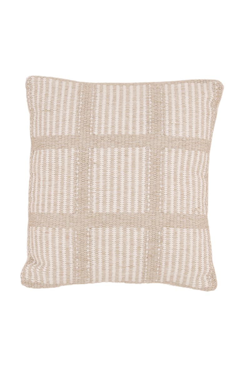 Arlo Handwoven Olefin Outdoor Throw Pillow, Main, color, Ivory