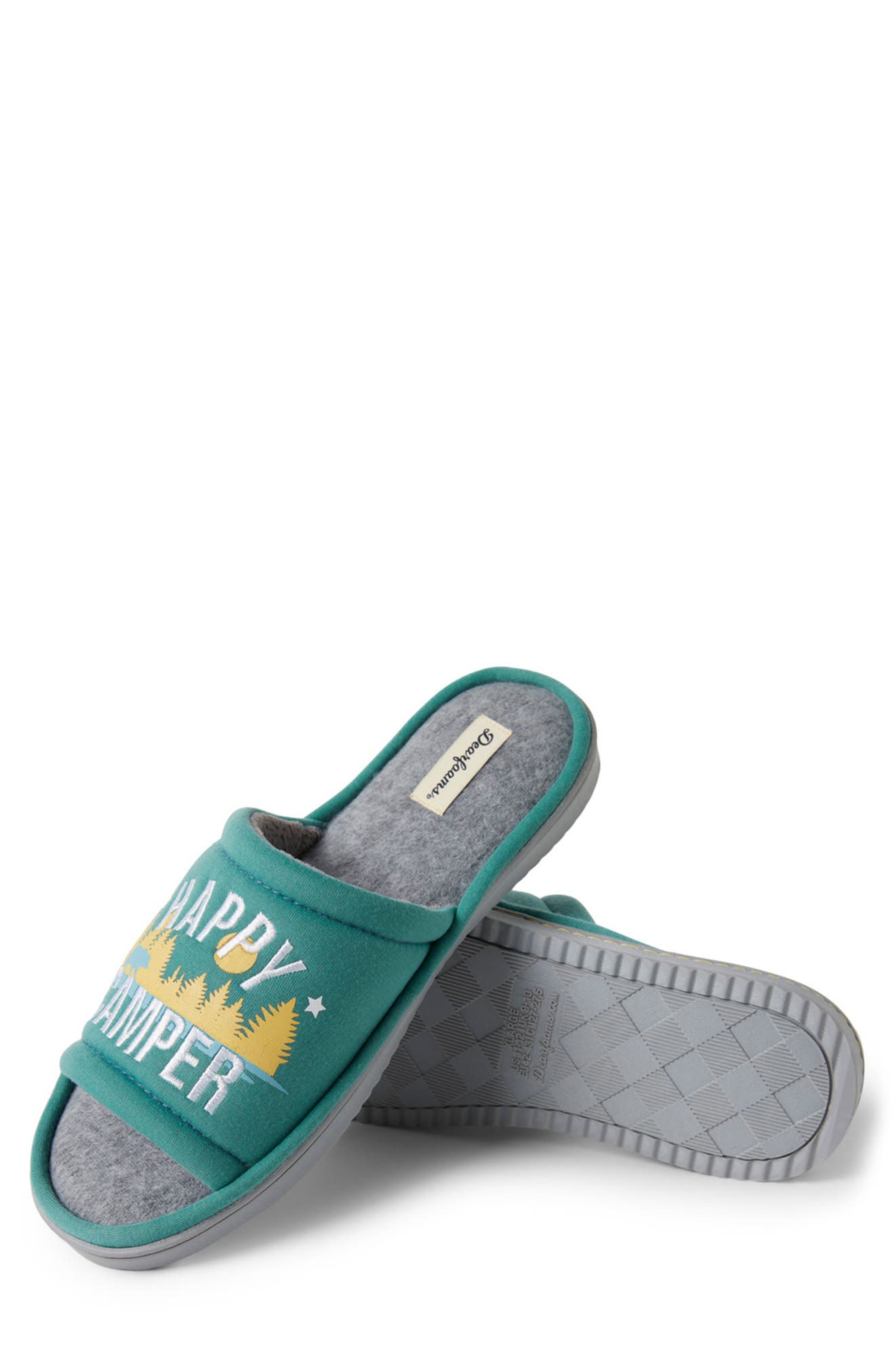 Lennox Happy Camper Slipper, Alternate, color, GREEN